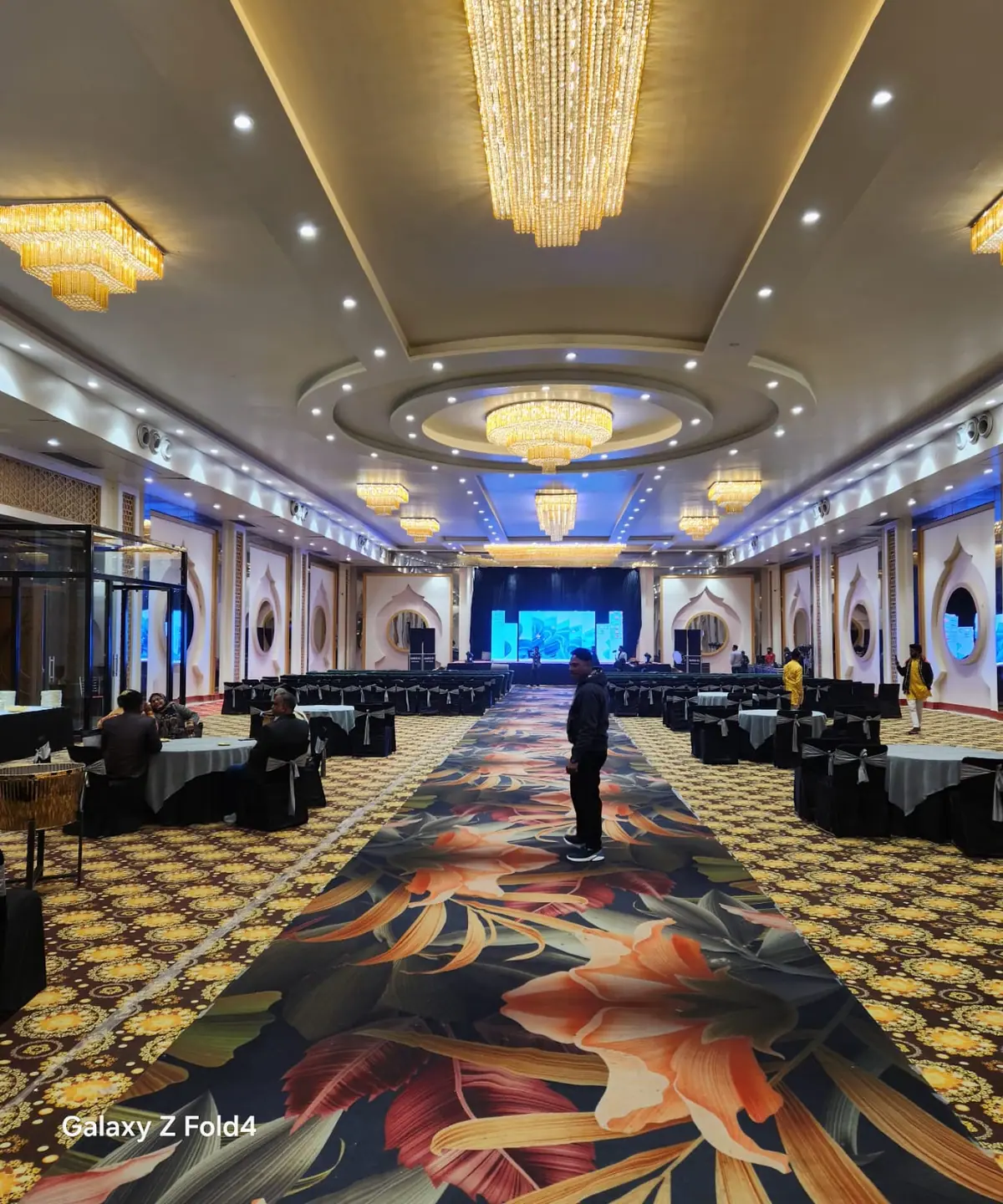 Hospitality venue hall cooled by a ductable air conditioning system